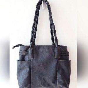 MINICCI Tote Bag HandBag Black Classic Luxury Purse gently pre loved